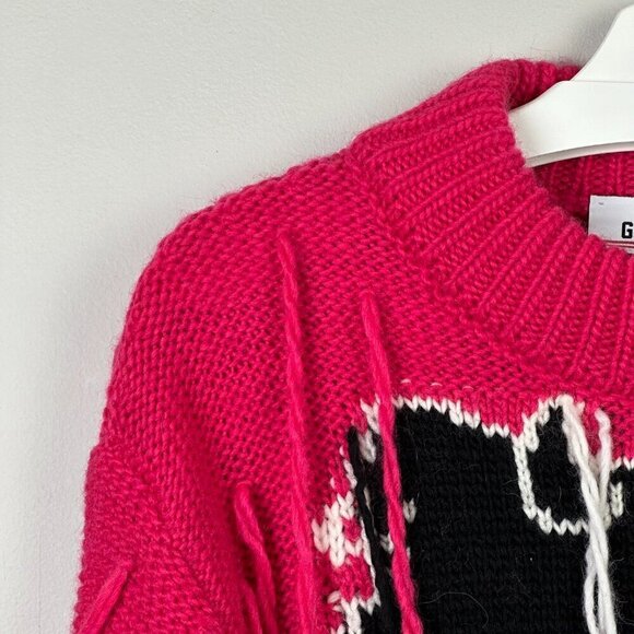 GCDS Red Distressed Hello Kitty Wool Alpaca Blend Sweater - Picture 4 of 12